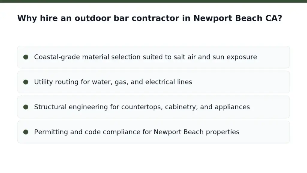 Why hire an outdoor bar contractor in Newport Beach CA